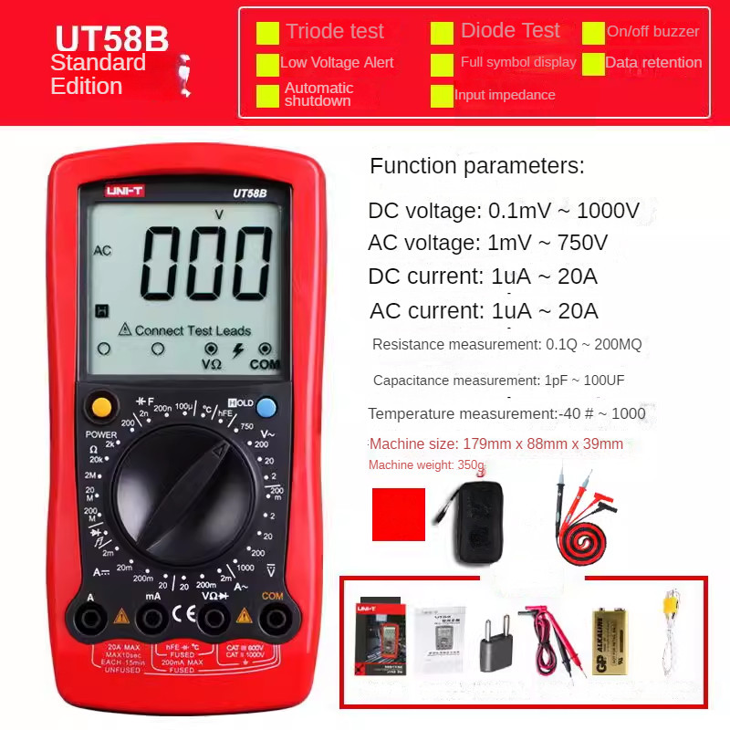 Universal Digital Multimeter Digital Display Handheld Multi-meter Tool