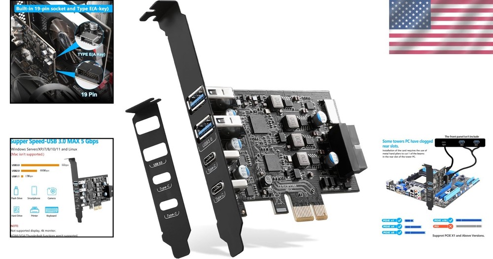 High-Speed USB Expansion Card for Windows & Linux