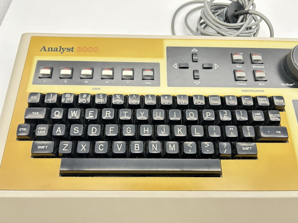 KEVEX 8000K/B DIGITAL ELECTRON MICROSCOPY ANALYST KEYBOARD W/ TEMPLATE & CABLE