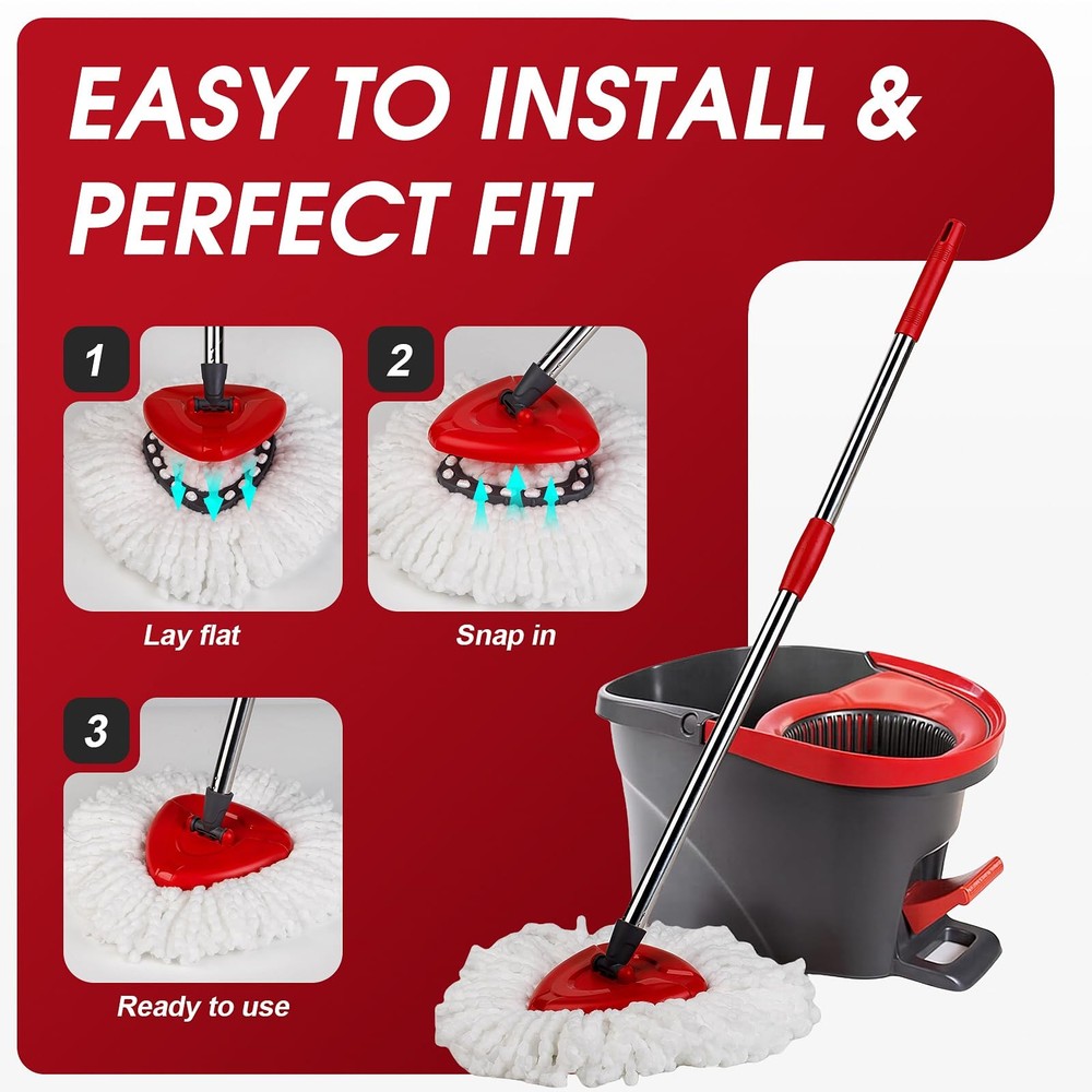 20 Pack Spin Mop Refills Head, Mop Heads for Spin Mop, Washable Microfiber Mo...