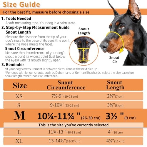 Dog Muzzle, Basket Muzzle for Biting, Chewing and Scavenging, Black Medium