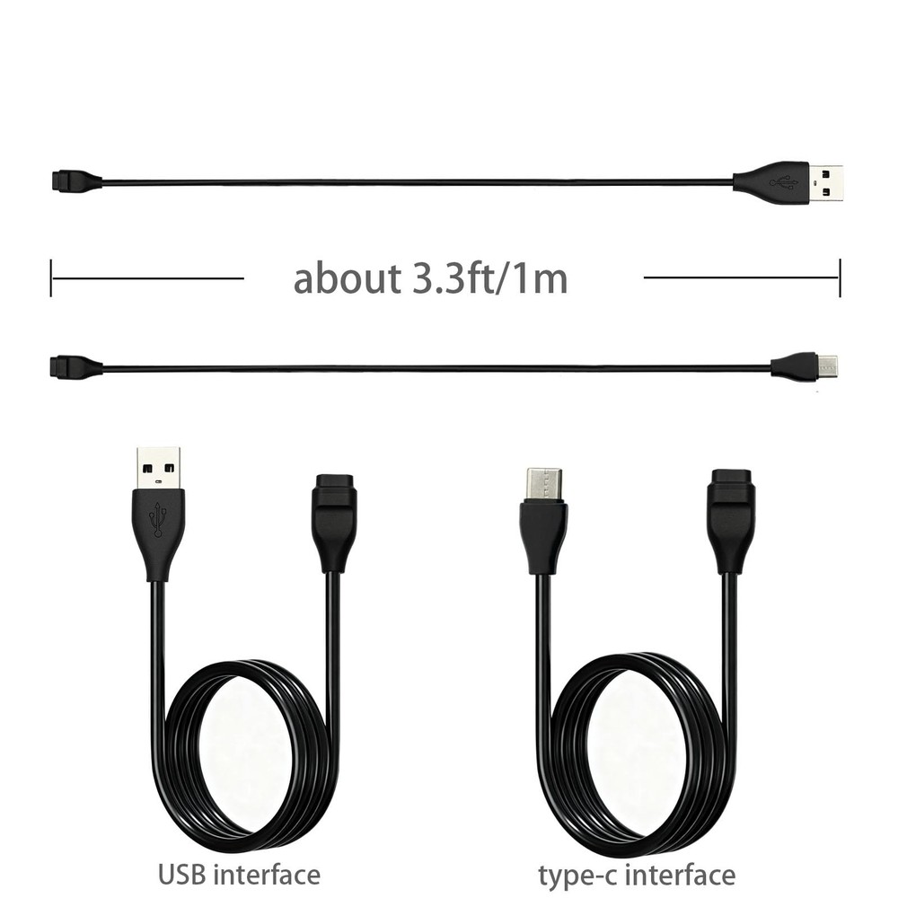HMLXSH 2-Pack 3.3ft Replacement Charging Cable, Charger for Coros Pace 100 cm