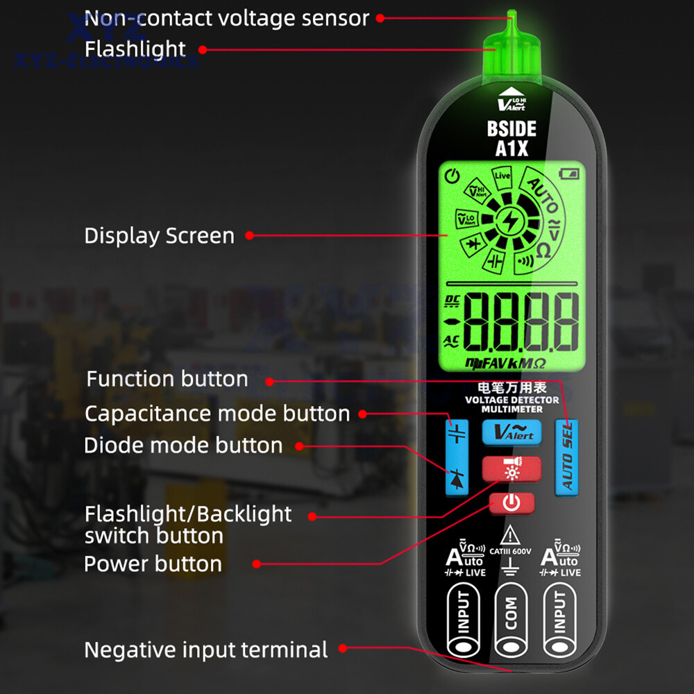 A1X Mini Multimeter LCD Digital DC/AC Voltage Resistance Tester Voltage Detector