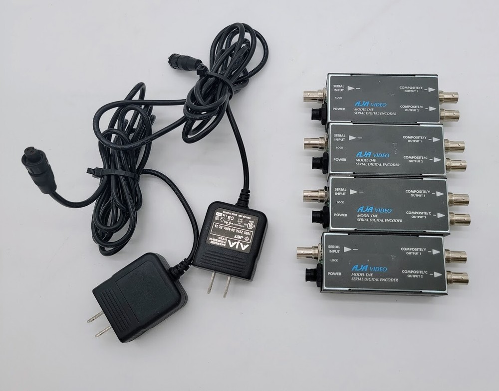LOT OF 4 Aja Video Model D4E Serial Digital Encoder NTSE with 2 Power Adapters