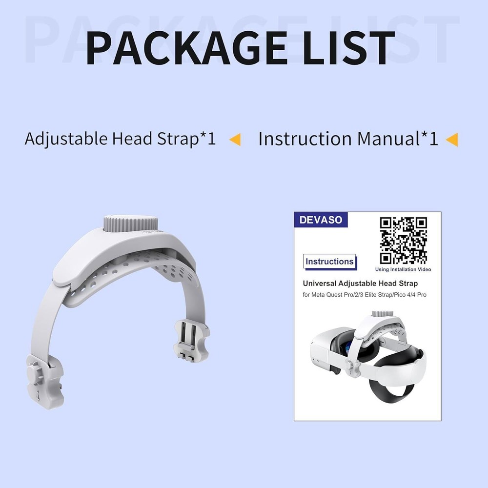 Adjustable Head Strap for Meta Quest 3 Elite Strap Quest 2/Pro/Pico 4 VR Headset