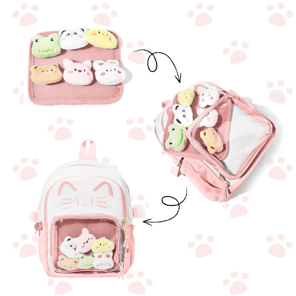 backpack Pink-white Small