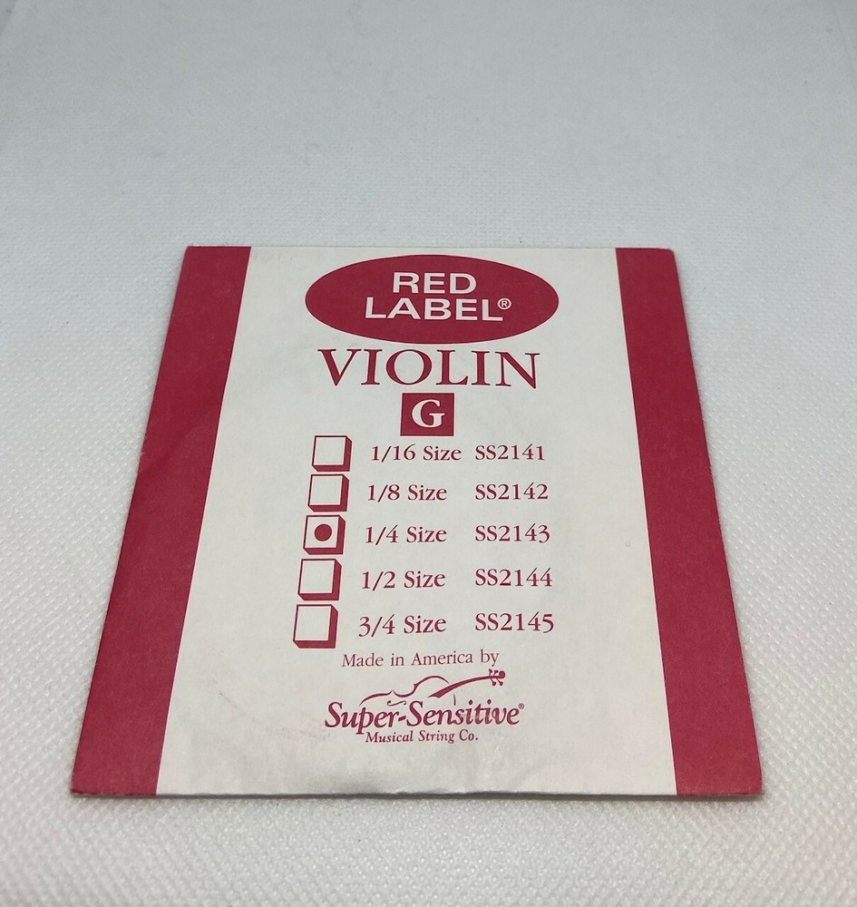 Super Sensitive Red Label Violin String G 1/4 Size SS2143