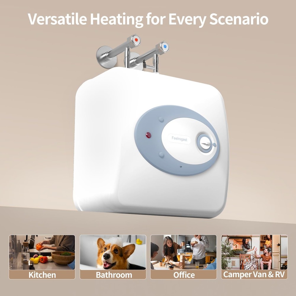 Electric Tank Water Heater-8 Gallon Under Sink Instant Hot Water for RV, Camp...