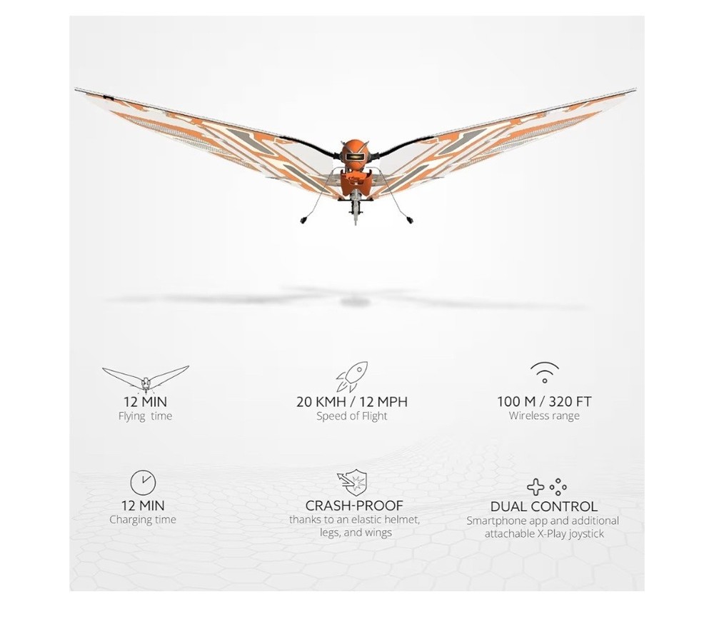 X-Fly Bionic Bird - sensor assisted ornithopter drone | RC&smartphone controlled