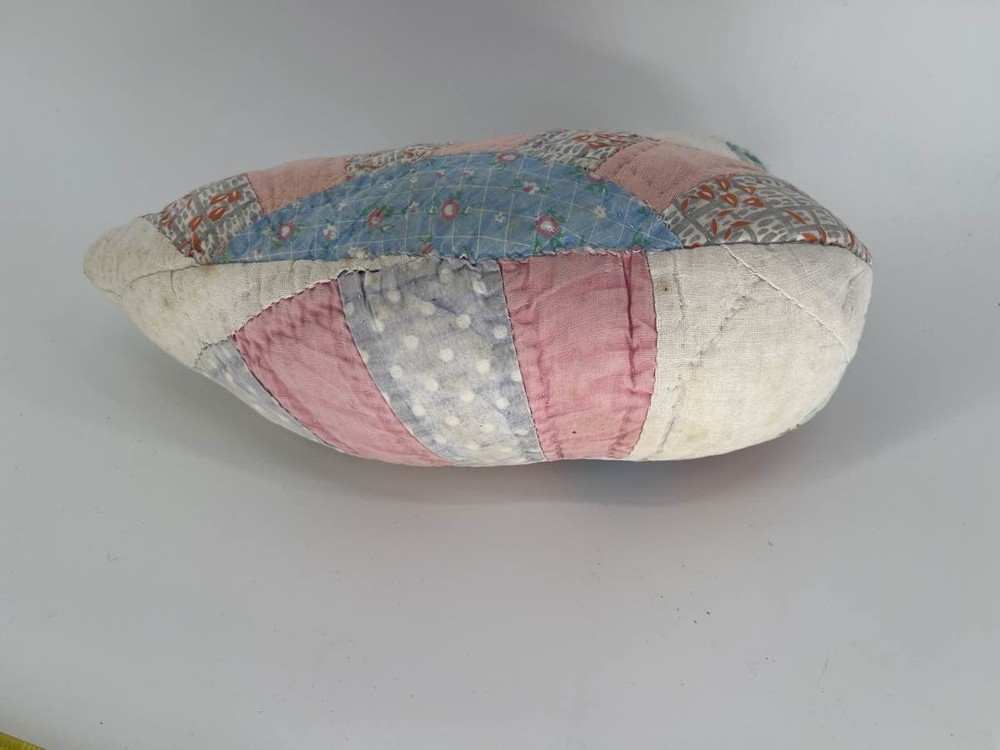 Handmade Quilted Patchwork Duck Goose Plush Pink Blue