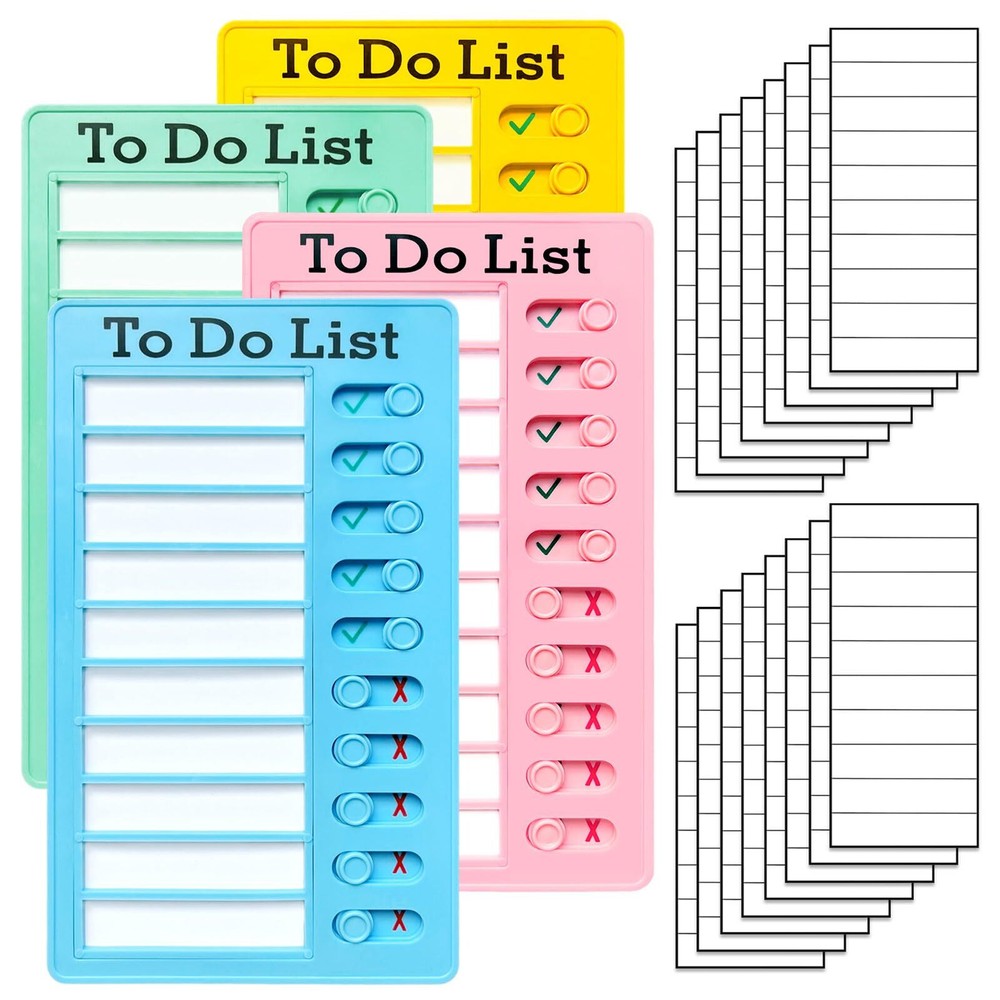 4 Pieces Chore Chart for Kids Multiple Kids - Sliding Routine Chart Reusable ...