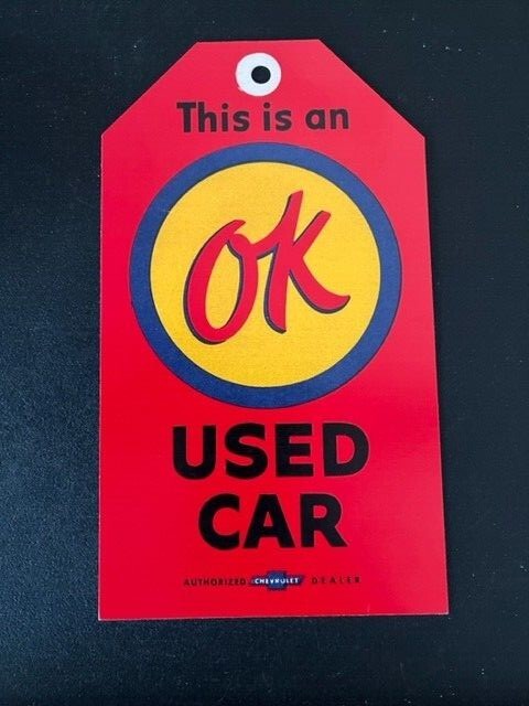 OK Used Car Keychain PLUS... OK Hang Tag