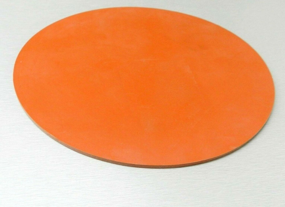 Silicone Rubber Pad 10" Round High Temp Solid Red/Orange Commercial Grade Sheet