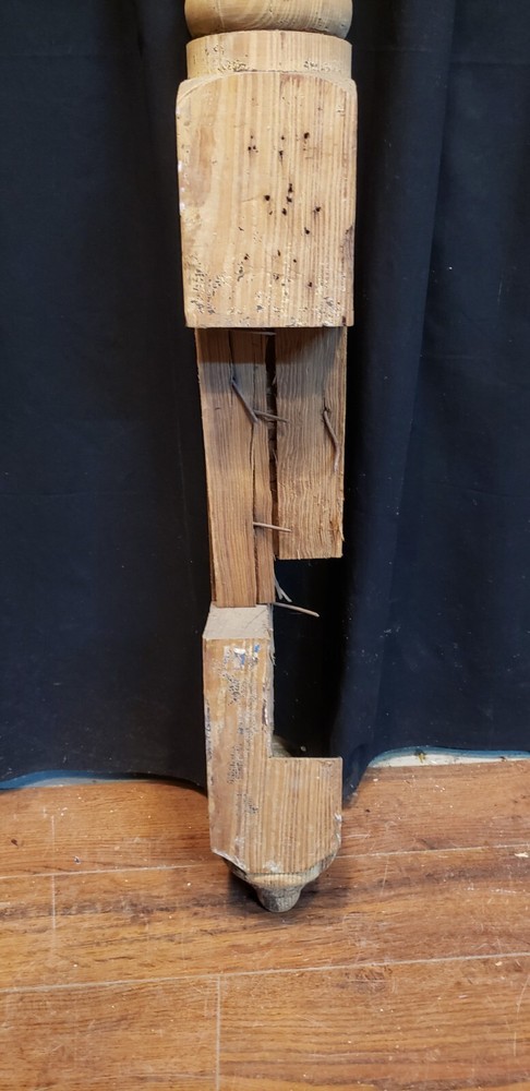 Tall Restored Solid Pine Newel Post 61 1/2" by 4 1/2" GA9712