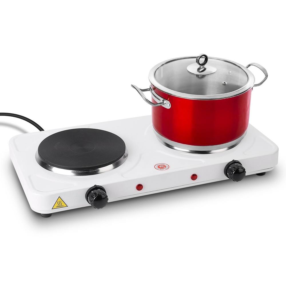 2000W Electric Double Burner Hot Plate Countertop 5 Level Temperature Control