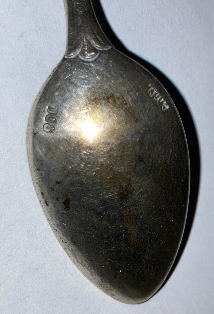 Antique Germany 800 Silver Open Work Rose Teaspoon Spoon AMD