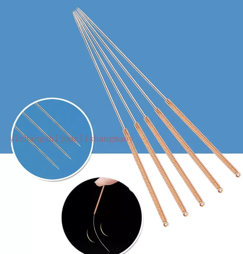 Acupuncture Copper Handle Long Large sharp Needles without guide tube 100/box