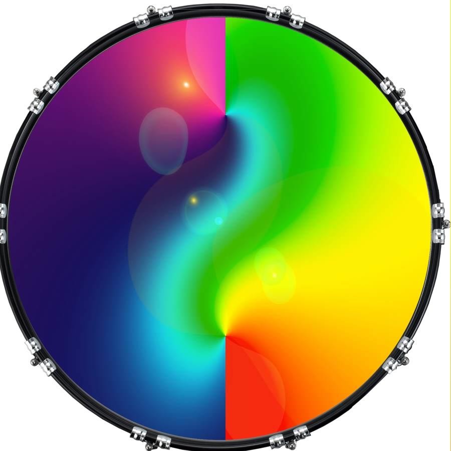 Custom 22" Kick Bass Drum Head Graphical Image Front Skin Blur 1