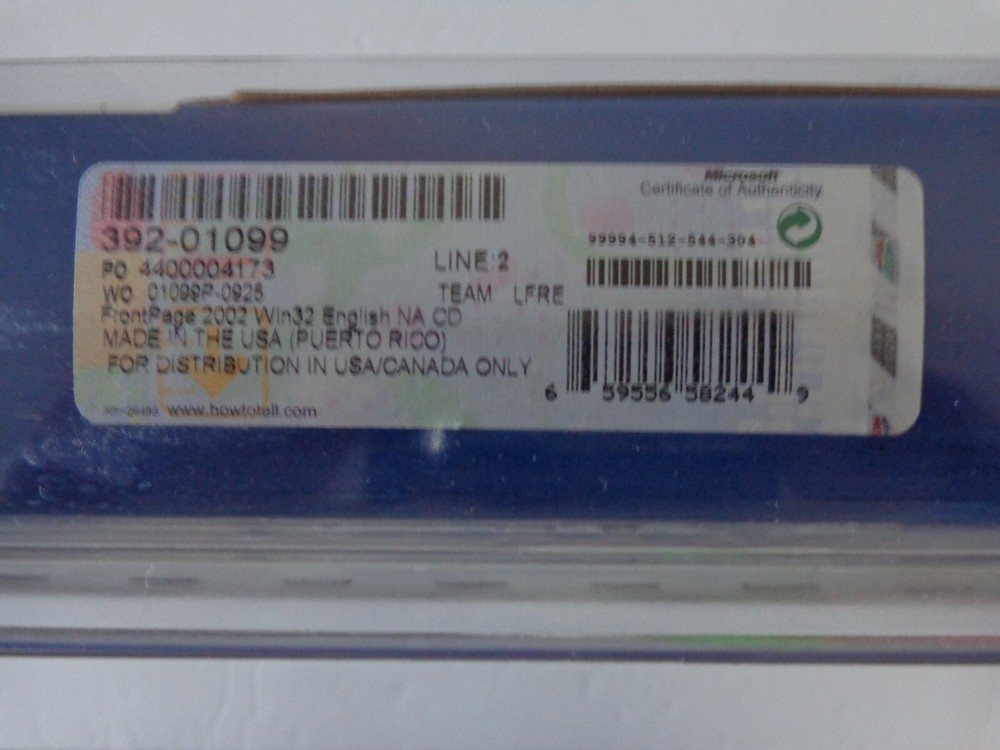 Microsoft Front Page 2002 For Windows Web Site Software