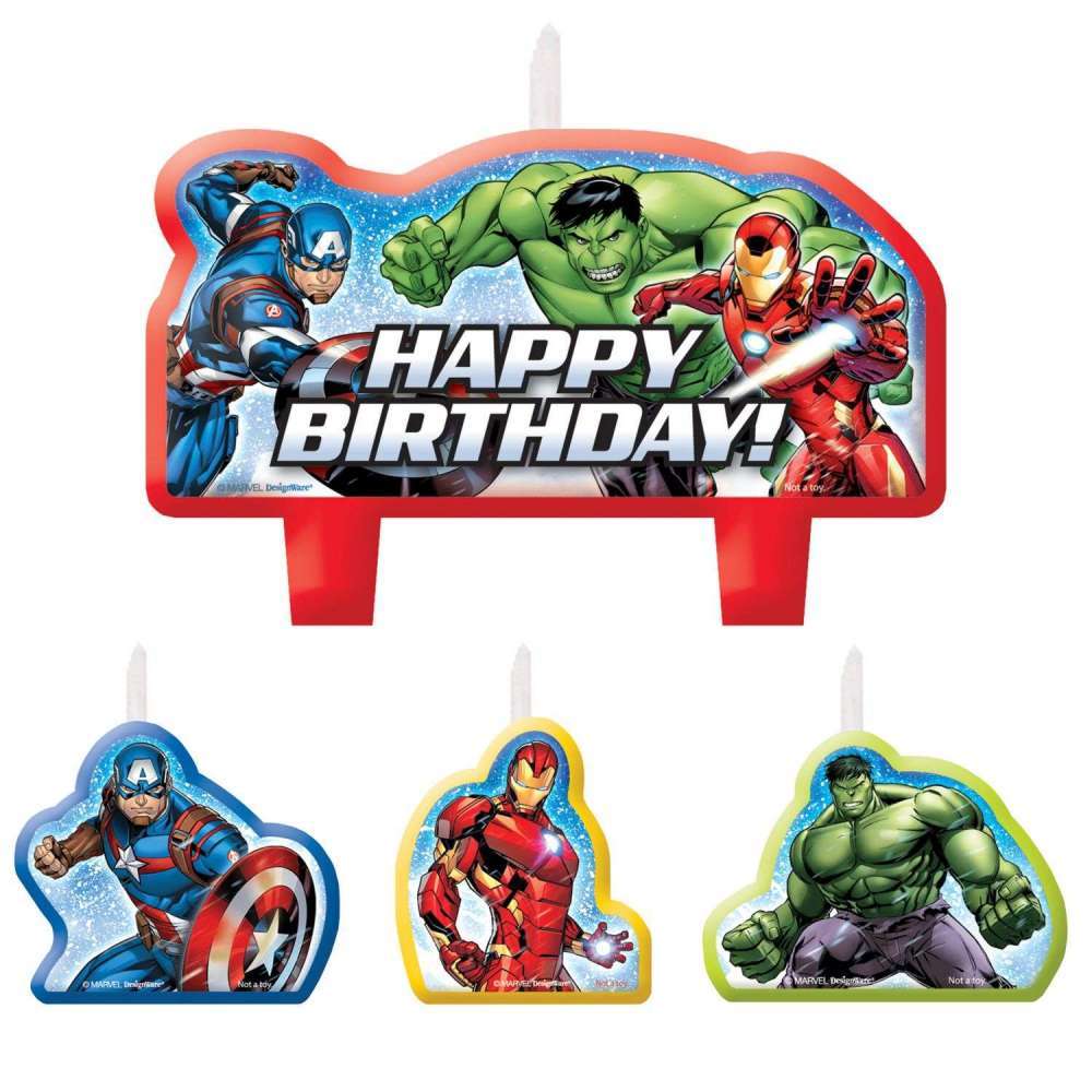 Marvel Avengers Birthday Candle Set 4 Pcs