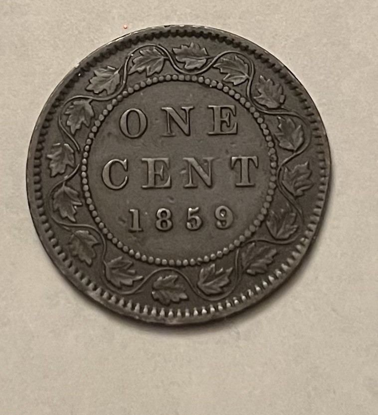 1859 Canada Large Cent - Wide 9 - XF
