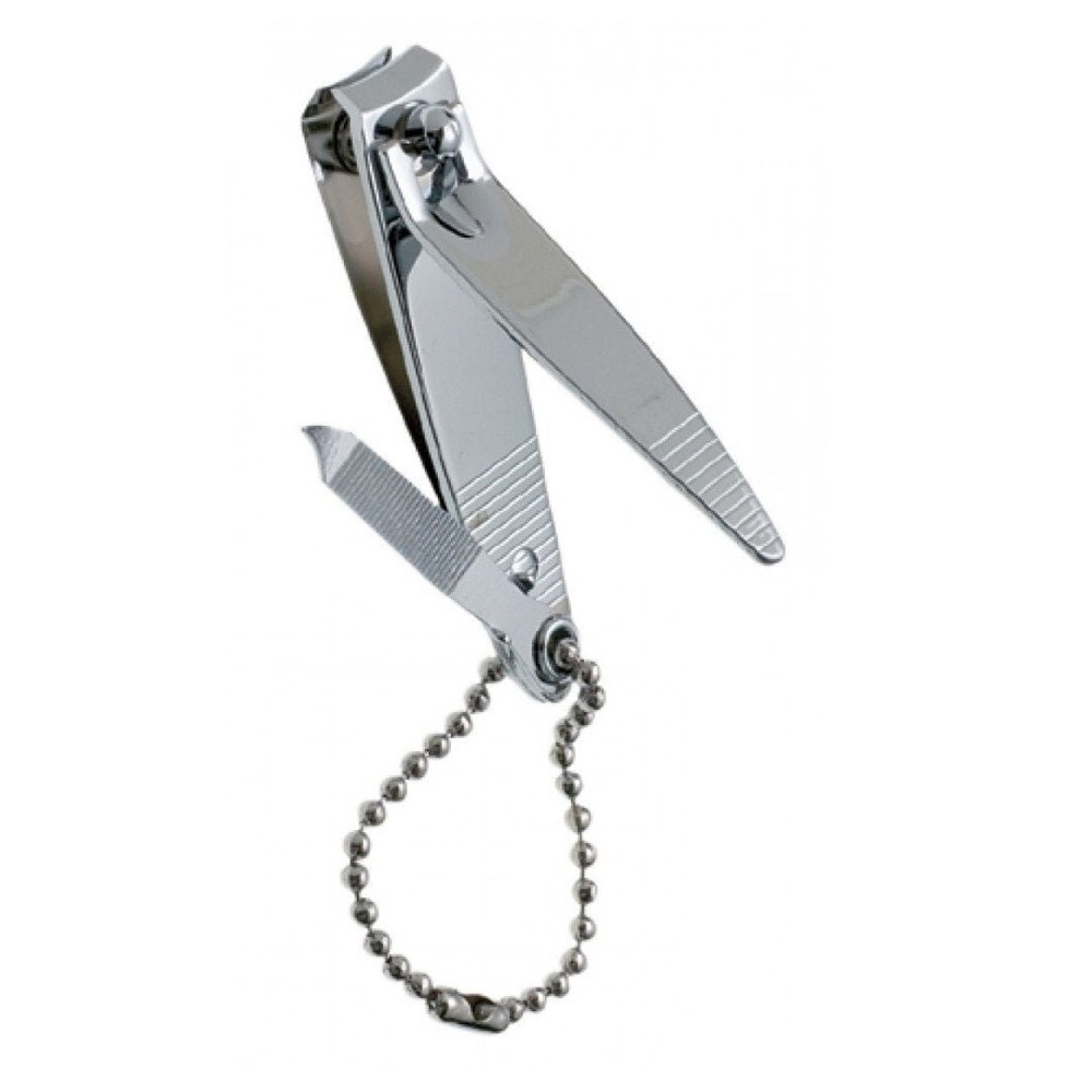 2" Silver Fingernail Clipper with Chain: 1 Pack