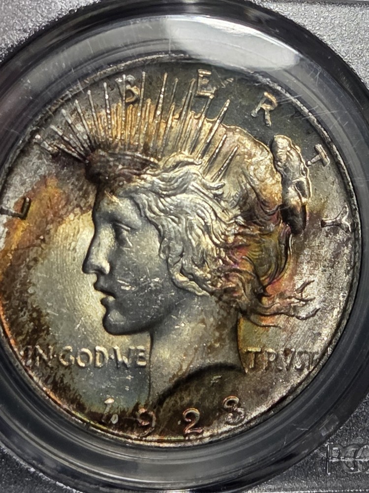 1923 $1 Peace Dollar PCGS MS63 Toned