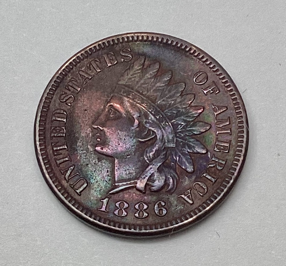 1886 Indian Head Cent Type 1 - Toned