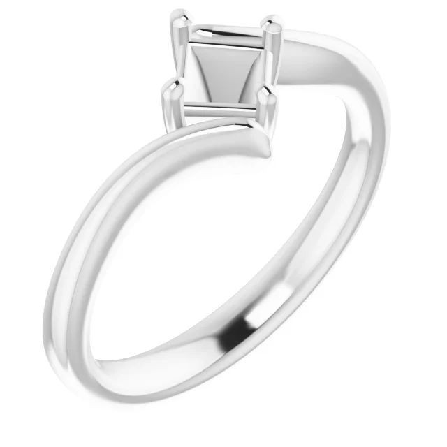 Women Engagement Ring Setting Square 5mm Semi Mount 925 Silver Blank Ring