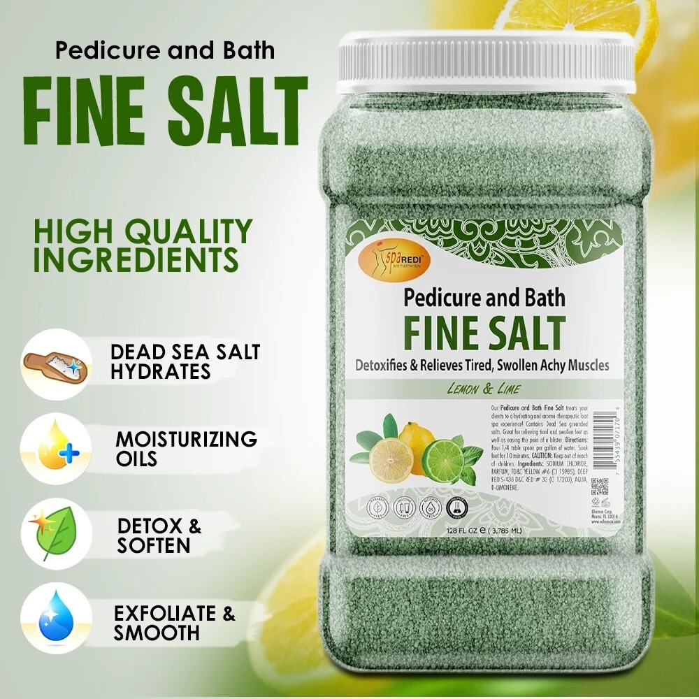 Spa Redi Pedi Bath Fine Salt Mint and Eucalyptus 128 oz