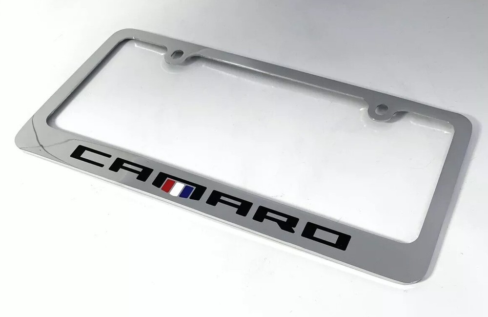 Chrome License Plate Frame For Chevy Camaro - Premium Engraved