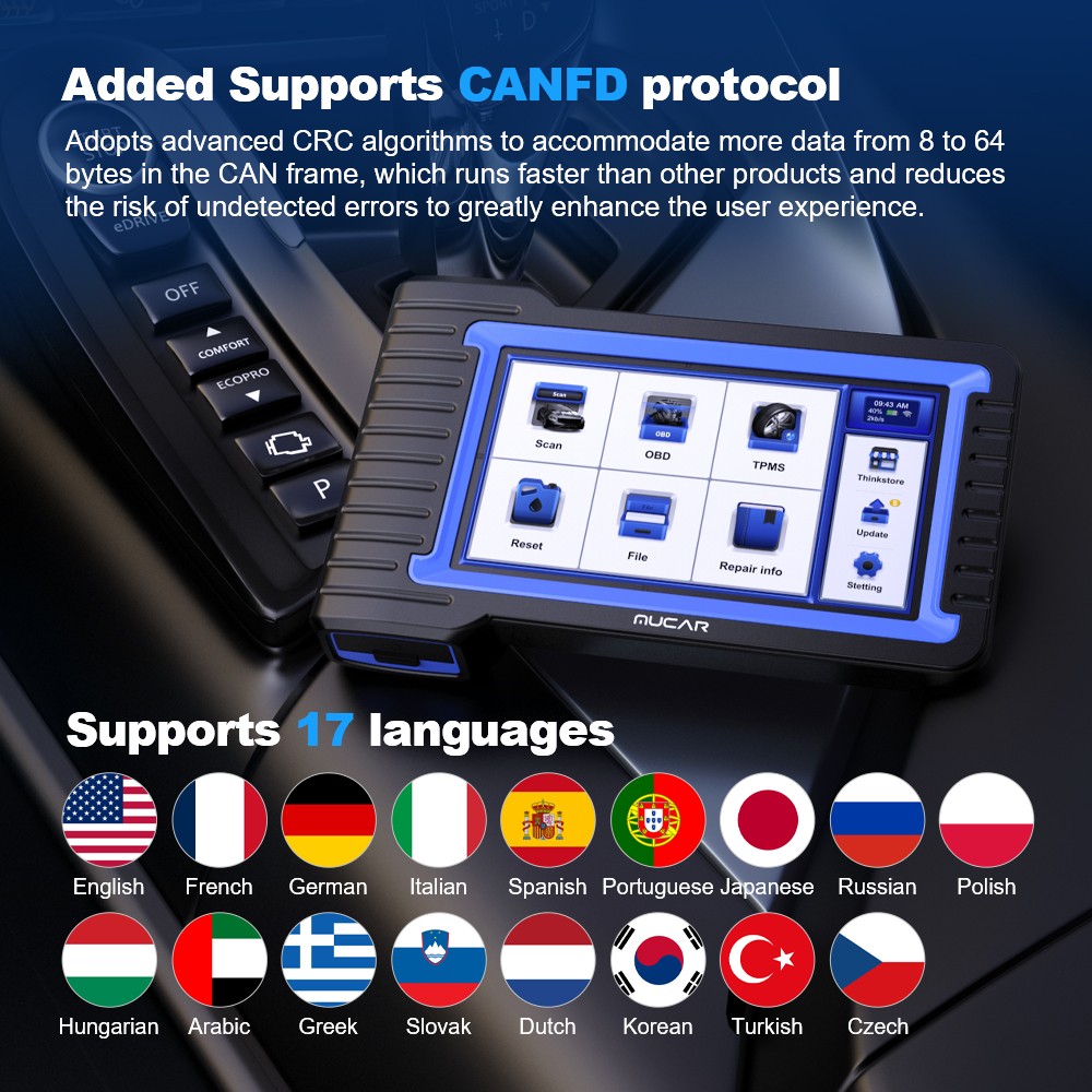 MUCAR VO7 S OBD2 Diagnostic Tool Bluetooth CANFD ALL System Bidirectional 2026