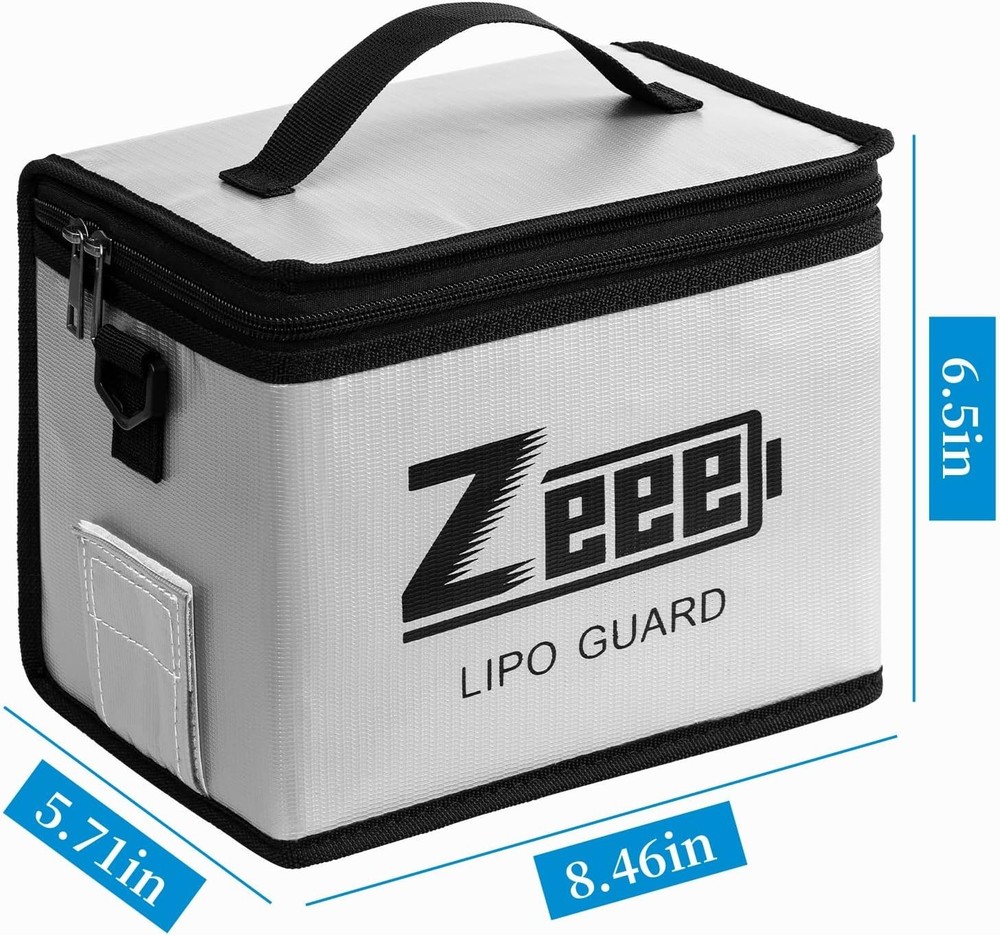 Fireproof Explosionproof Large Capacity Lipo Battery Pouch - 8.46x6.5in