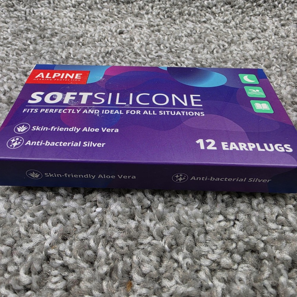 Alpine SoftSilicone Earplugs Medium 12 Pack Sleeping Swimming Study New