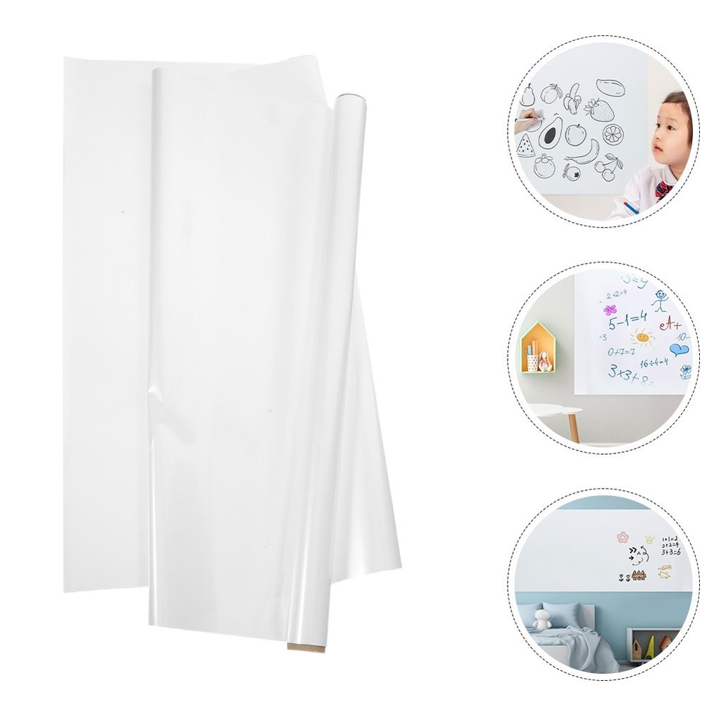 2 Pcs Whiteboard Dry Erase Wall Sticker Electrostatic Board Wallpaper for Office