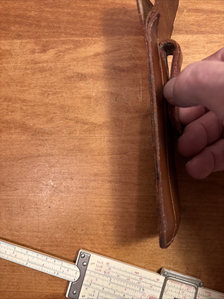 FREDERICK POST 1461 POCKET Versalog Slide Rule Leather case Vintage