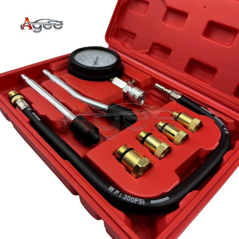 Engine Cylinder Compression Tester Gauge Kit Gas Petrol Diagnostic Testing Tool