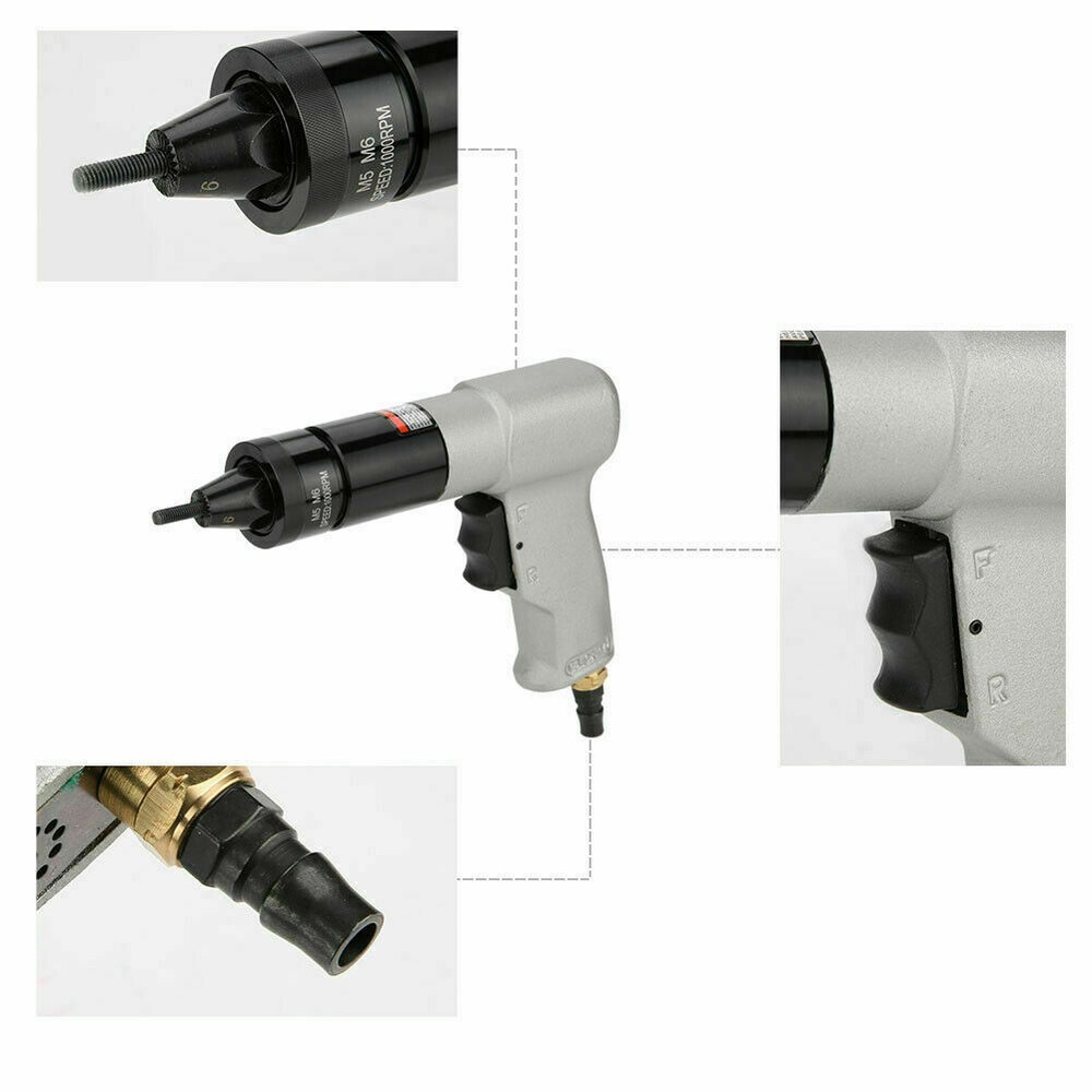 For 1/4Pneumatic RivetingM5/M6Automatic Air Riveter Pull Nut Tool HighEfficiency