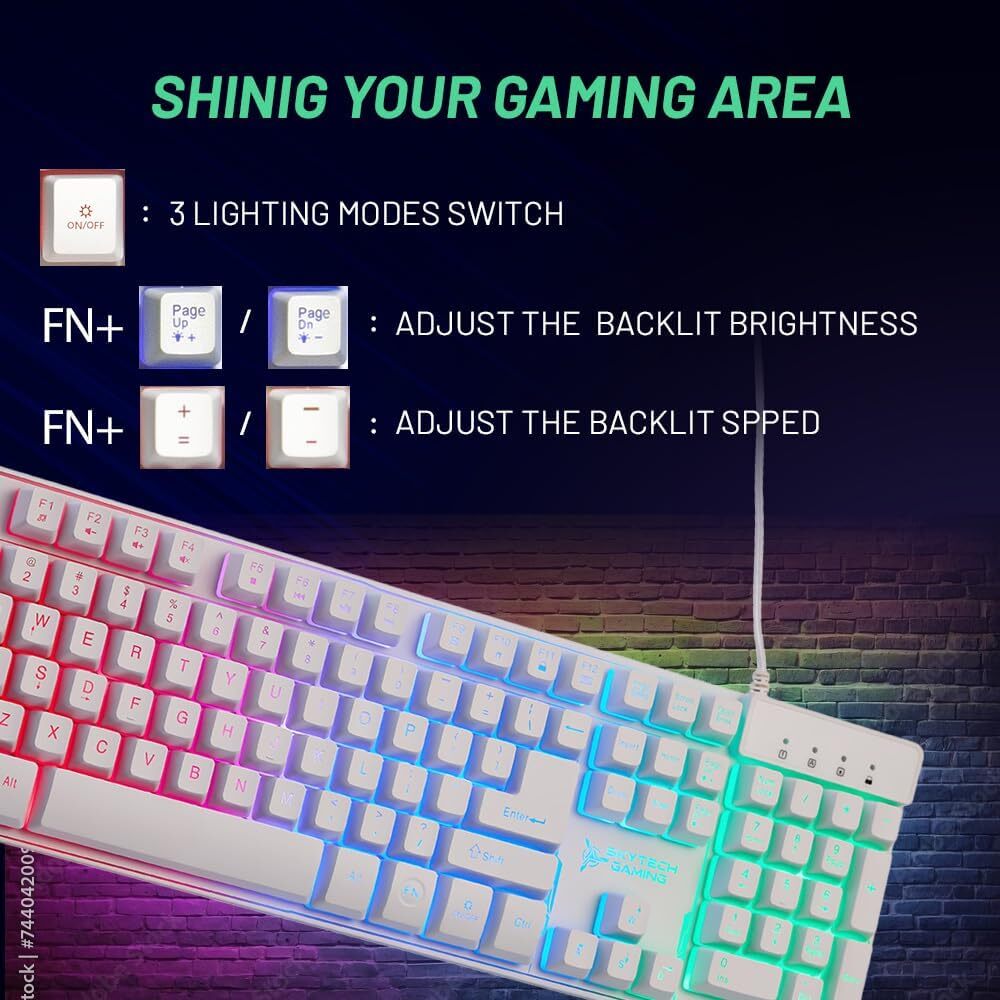 Skytech Gaming Classic RGB Gaming Mouse & Keyboard Combo White