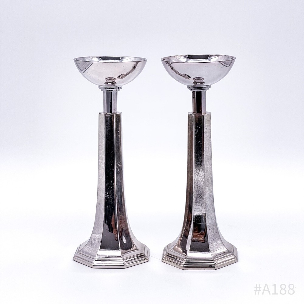2-Piece Set Vintage Tea Light Holders Candle Holders, Silver Plated | 19Cm