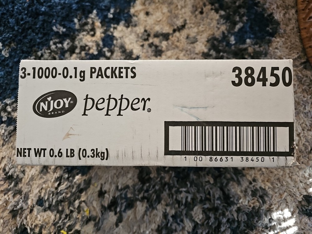 New/Sealed Bag N'JOY  Pepper 1000 Count Individual Packets.
