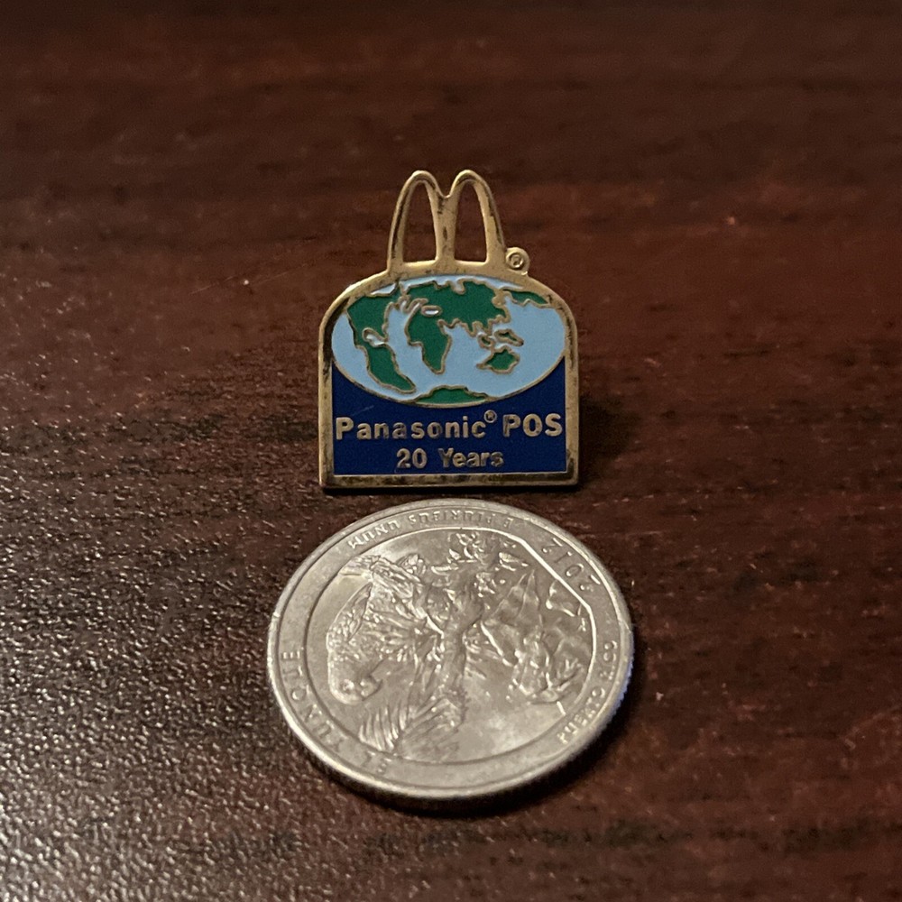 McDonald's Panasonic POS Systems Globe 20 Years Employee Lapel Hat Pin