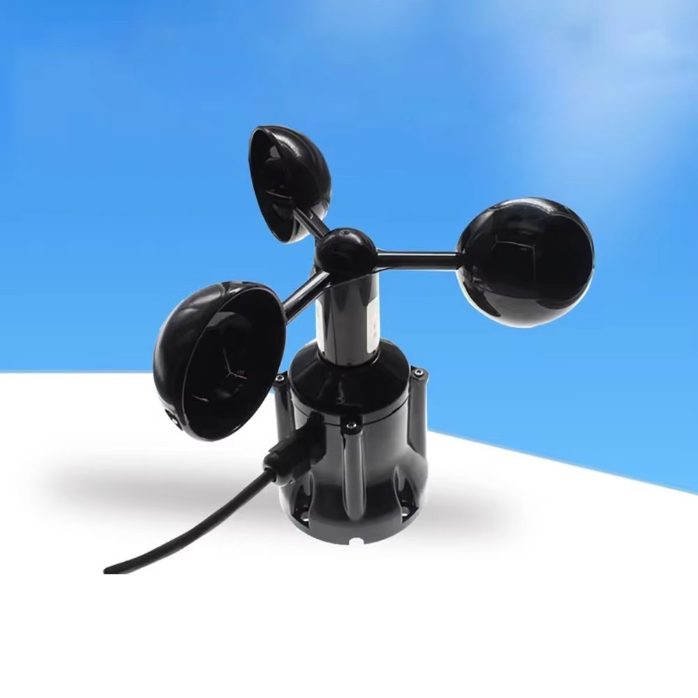 Polycarbonate Three-Cup Anemometer RS485 Wind Speed Sensor Transmitter 0-30M/S
