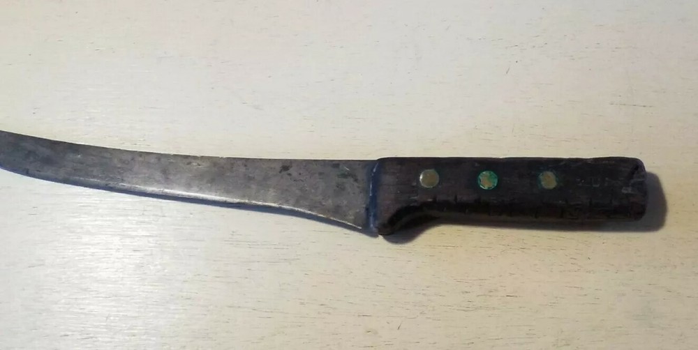Antique Primitive Fixed Carbon Stl Blade Kitchen Butcher Knife Green River Works