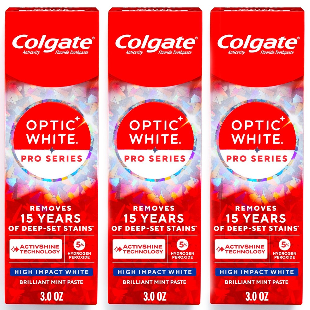 Colgate Optic White Pro Series 3.0oz Whitening Toothpaste 3 Pack