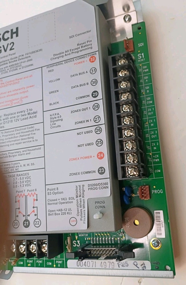 Bosch D9412GV2 Special Execution Control Panel - Tested & Working - Used
