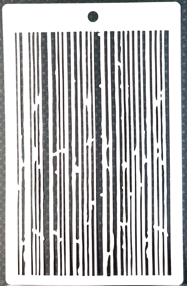 Distressed Stripes Pattern Stencil  5" x 8" Mixed Media Journaling