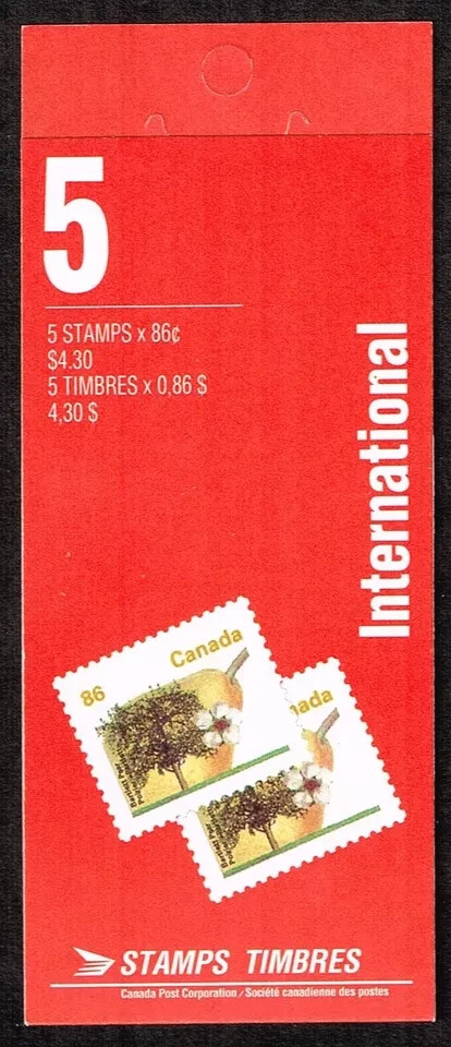 Canada - Complete Booklet - BK157b (1372a) - Open Cover - Bartlett Pear - 1992