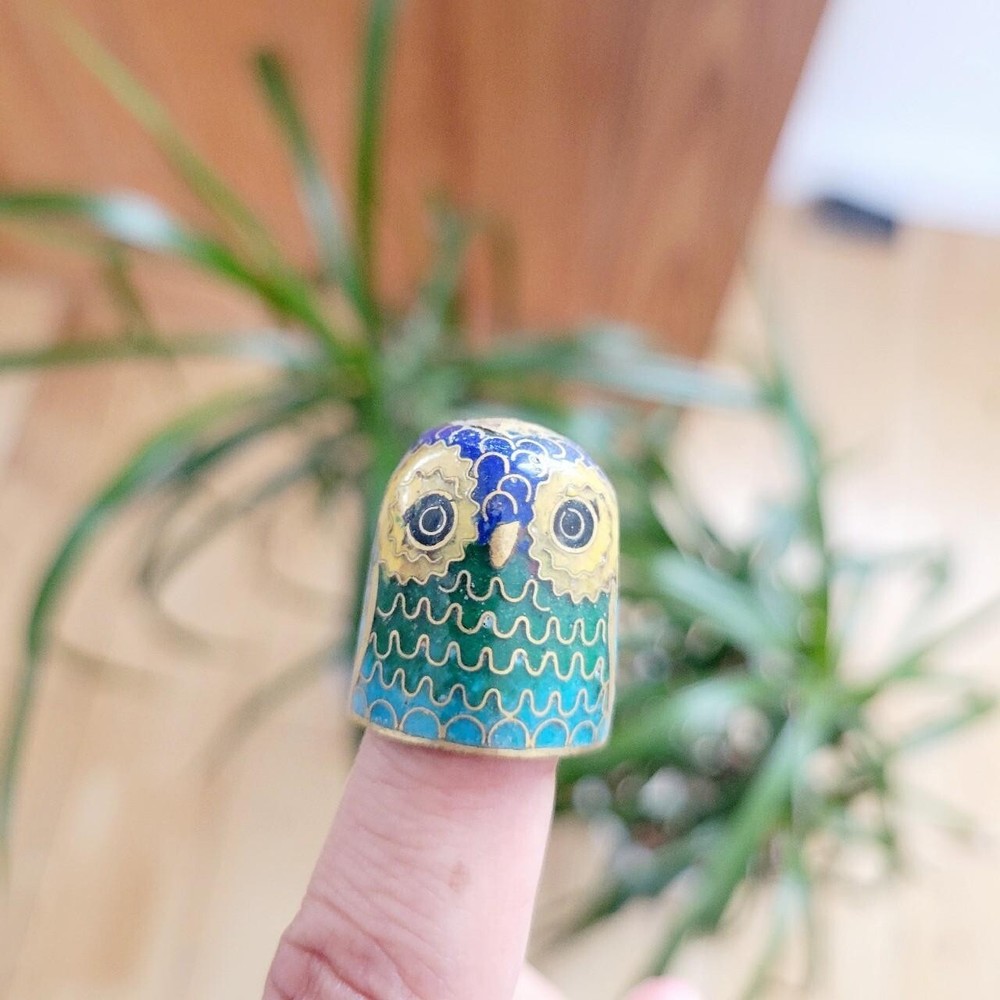*RARE* Vintage Cloisonne Bird Thimble