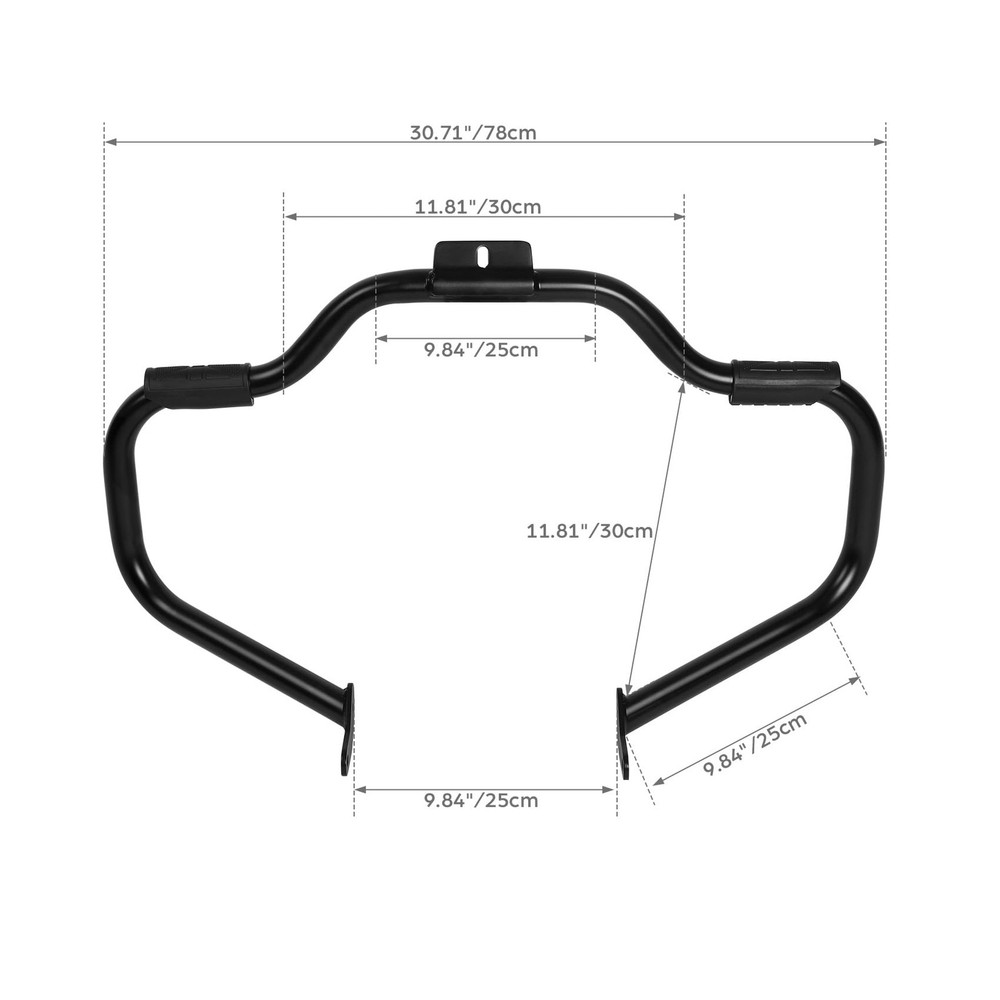 Engine Guard Mustache Crash Bar for Fat Boy FLSTF FLSTC 2000-2017 Black